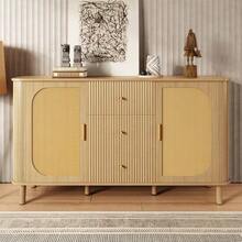 This Modern Sideboard With Drawers, Shelves And Metal Legs In Wood Look Is A Versatile Living Room Furniture Piece And An Absolute Must-Have. - Natural - View 3
