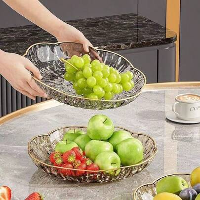 Đĩa đựng trái cây cao cấp dung tích lớn, đĩa ăn nhẹ kiểu Mỹ, đĩa đựng trái cây phẳng cho phòng khách.