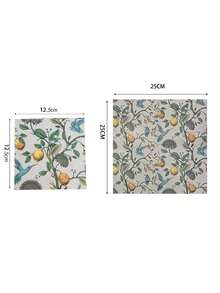 48/24 Pcs Set, Disposable Tableware, Floral & Bird Themed Disposable Paper Plates, Cake Plates, Party Plates, Birthday Plates, Suitable For Birthday Parties, Promotions, Gatherings, Picnics, Camping, BBQs, Beach Parties, Outdoor Weddings, Wedding Receptions, Etc. - Multicolor - View 7