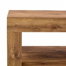 Table basse design 2 niveaux – Rectangulaire, étagère ouverte intégrée, structure en MDF robuste – Idéale pour salon, montage simplifié - bois - Voir 10