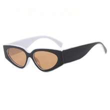 1pc 2026 New Retro Cat Eye Colorblock Fashion Glasses For Women, Suitable For Daily Wear, Back To School Essential, Oval Cat Eye Shape - Multicolor - View 4