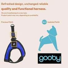 Arnés de fácil ajuste sin escape azul mediano sin tirones patentado para perros pequeños con hebilla de liberación rápida perfecto para llevar sin tirones para perros pequeños o arnés de perro mediano - Azul / Patchwork - Ver 2