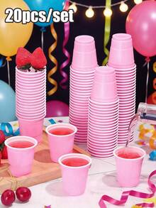 20个迷你派对纸杯，2盎司渐变粉色纸杯，适用于派对、野餐、婚礼、家庭、办公室，可重复使用，母亲节派对用品 - 彩色 - 查看 1