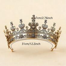 1pc Retro Men's Crown Headpiece, Unisex Queen Half-Circle Metal Crown, Party Hair Accessory - Multicolor - View 4
