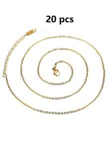 Bộ 10/20/50/100 chiếc dây chuyền mạ vàng 18K chất lượng cao bằng thép không gỉ, có khóa chữ O và móc càng cua, dùng để tự làm vòng cổ. - vòng cổ - Xem 22