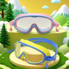 1 Pair Anti-Fog Waterproof Swimming Goggles With Large Frame, Silicone - Multicolor - View 3