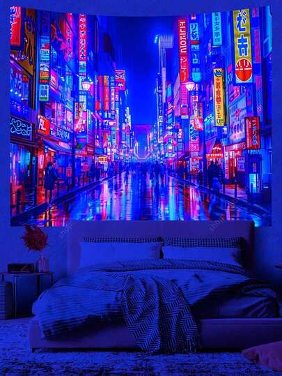 TOKYO Street UV Reactive Tapestry Japan Urban Night View Tapestry Wall Hanging Hippie Bedroom Aesthetic Living Room Home Decor, Flag For Room, Room Decor, Tapestry, Wall Decor, Wall Art, Room Stuffs, Flags For Room, Tapestry Wall Tapestry Washable 79x58 Inch Large Polyester Tapestries Included Free Accessories-Highquality Print Faderesistant Material,Valentine's Day Music Festival, Leopard Print Decor--Boho Tapestry, Aesthetic Wall Tapestry, Mandala Tapestry, Mushroom Tapestry, UV Reactive Tapestry, Galaxy Tapestry, Moon Phase Tapestry, Tree Of Life Tapestry, Vintage Wall Tapestry, Large Wall Hanging Tapestry,Tapestry,Room Deocr,Tapestry For Bedroom
