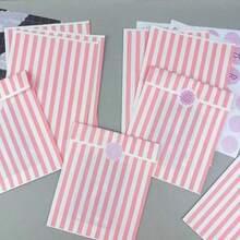 10 pièces/20 pièces/50 pièces Sacs d'emballage cadeau de vacances, petits sacs en papier cadeau, sacs en papier à motif rayé, sacs d'emballage cadeau bonbon épaissis, sacs en papier cadeau décoratifs DIY, convenant pour Noël, la Saint-Valentin, le mariage, l'anniversaire, les sacs cadeaux de fête - multicolore - Voir 5