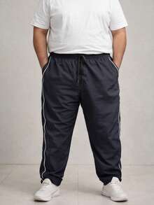 Kit Of 3 Units, Men's Pants, Tactel Plus Size, Special Size, G1 G2 G3, Reinforced Jogger, Elastic Waistband, Quick Drying, Casual Fashion, Sports Gym, With Pockets, Premium Comfort, Workout Clothes, Lightweight Fabric, Men's Kit, Long Shorts, Relaxation Pants, Basic Style. - 黑色/海軍藍/鉛灰色 - 查看 2