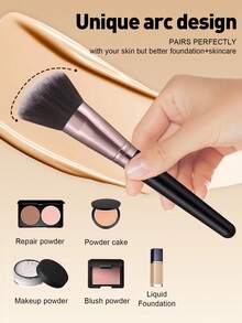 Bộ 3 cọ trang điểm chuyên nghiệp gồm cọ phấn phủ, cọ má hồng và cọ kẻ lông mày 2 trong 1, lông tổng hợp mềm mại, dụng cụ trang điểm dành cho phụ nữ. - Nhiều màu - Xem 5