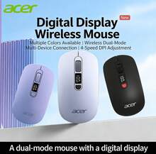 Acer 无线蓝牙鼠标，可充电，静音双模，轻巧便携，适用于商务、办公、家庭、平板电脑、笔记本电脑、台式电脑、智能手机 - 升级版 OMR060 - 查看 2