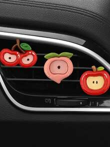 1 pieza Decoración de salida de aire del coche, lindo estilo de fruta (fresa, cereza, durian) para decoración del aire acondicionado del coche - A - Ver 3