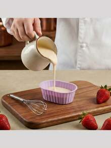 椭圆形芝士蛋糕模具，可重复使用的蛋糕和甜点杯，硅胶焦糖布丁烘焙碗，椭圆形布丁烘焙盘 - 适用于烘焙甜点 - 查看 3