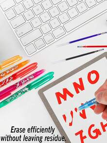 12pcs/Pack (6 Erasable Pens + 6 Refills) Colorful Erasable Gel Pens, 0.5mm Erasable Neutral Pen Set, Office Writing Stationery - Multicolor - View 6