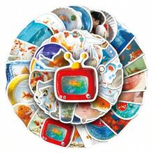 50 Pieces Of Goldfish Japanese Ins Style Stickers Dopamine Exquisite Small Fresh DIY Graffiti Hand Account Material Tea Cup Stickers - Multicolor - View 8