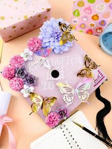 1 miếng trang trí mũ tiến sĩ màu trắng, thích hợp cho mũ tiến sĩ. Giấy bìa cứng bóng, thích hợp để trang trí mũ cử nhân. Tự làm thủ công các dải bóng. Giấy thủ công dày chất lượng cao, tự dính, không dính tay. - hồng - Xem 6