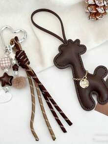 This Fashionable Faux Leather Accessory "Journey" Series Deer-Shaped Pendant, With A Heart-Shaped Keychain Design, Can Be Used As A Cute And Exquisite Bag Decoration, As Well As A Fashionable And Creative Keychain Decoration. It Perfectly Matches Women's Daily Outfits, And Is An Ideal Gift For Girlfriends, Family, And Friends. Bag Charm - Wallet Charm - Bag Pendant - Keychain Charm - Phone Charm - Multicolor - View 3