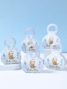 12pcs Blue Teddy Bear Gift Boxes With Handles, Candy Boxes, Teddy Bear Party Favor Boxes, Gift Bags, Baby Shower Party Favor Boxes, Product Boxes, Boy's Birthday Decorations, Birthday Gift Packaging Supplies, Teddy Bear Birthday Party Decorations, Birthday Gift Boxes, Kitchen Packaging, Baby Shower Decorations, Gender Reveal Decorations, Birthday Gifts, Party Favor Boxes - Blue Bear - View 6