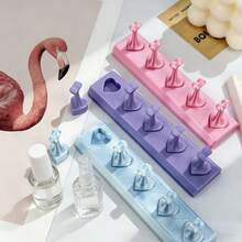 1套3D心形美甲贴纸展示架，便携式压感假指甲展示架，可重复使用的非磁性美甲练习展示架，心形美甲贴纸练习架，美甲工具 - 彩色 - 查看 8