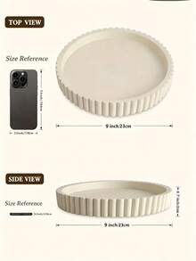 1/2pcs White Wavy Round Tray, Summer Modern Minimalist Decorative Tray, Multi-Functional Wavy Edge Round Storage Dish, Luxury Aesthetic Coffee Table Centerpiece, Waterproof Non-Slip Organizer Tray, Light Luxury Home Desktop Decor, Living Room Dining Room Kitchen Bathroom Multi-Purpose Display Stand - Multicolor - View 9