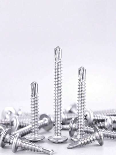 Bộ 50 vít tự ren chữ thập bằng thép không gỉ 410, thích hợp cho tấm kim loại, gỗ, nhựa PVC, tua vít, vít gỗ, vít tấm kim loại.