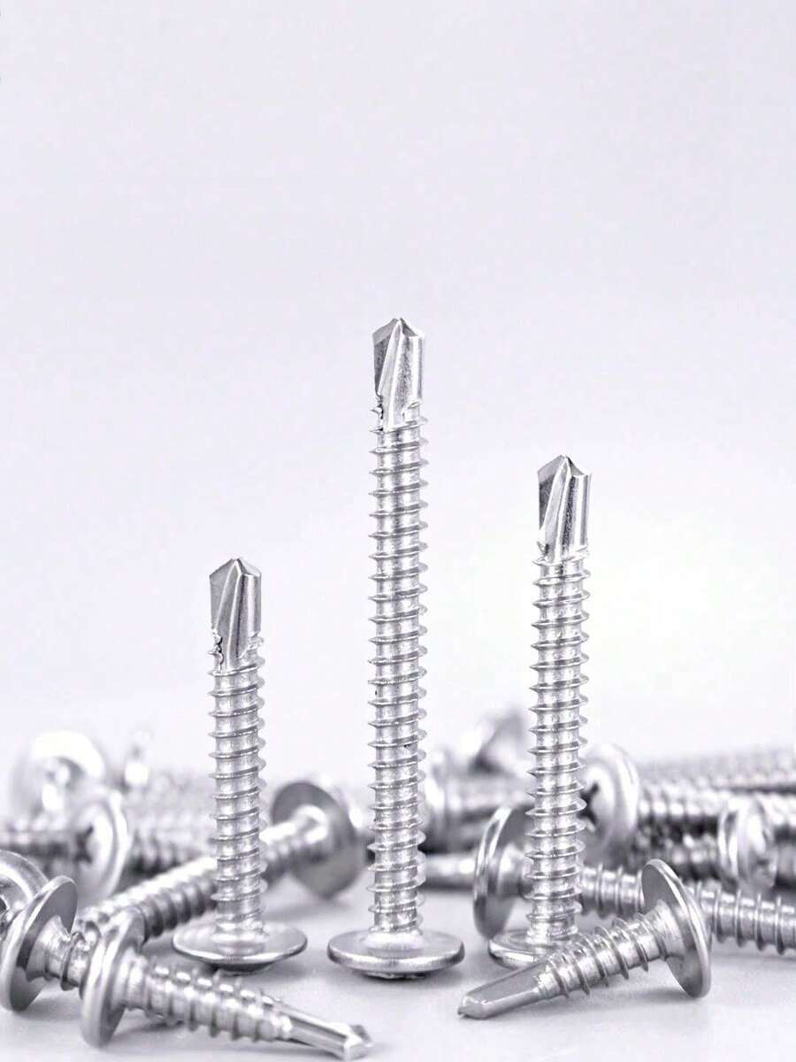 50件套410不锈钢十字自攻螺丝，适用于金属板、木材、PVC塑料，配螺丝刀，木螺丝，金属板螺丝 - 多款式 - 查看 1