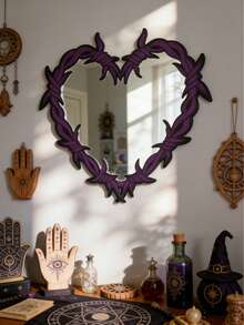 1 chiếc gương trang trí hình trái tim màu tím, gương trang trí phong cách Gothic, gương nghệ thuật treo tường hình trái tim độc đáo phù hợp cho phòng ngủ, phòng khách, phòng tắm, gương trang điểm phong cách Gothic, trang trí tường phong cách Dark Academia, trang trí nhà cửa cổ điển. - Nhiều màu - Xem 11