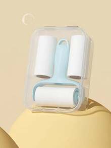 一套方便的迷你宠物毛发去除滚筒 - 1 个手柄 + 3 个替换滚筒，强力粘合剂，轻松去除宠物毛发，易于使用，可重复使用的手柄，无需用电，适用于宠物/衣物/地毯/汽车座椅，宠物主人的必备品。 - 彩色 - 查看 10