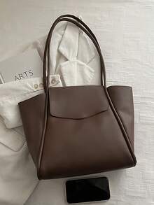 Large Capacity Handbag For Women, New Arrival Fashion Versatile Commuter Shoulder Tote Bag - Coffee - View 3