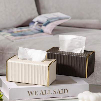 Luxury Leather Tissue Box, Minimalist Modern Design, High-End Quality, Suitable For Living Room, Dining Table, Coffee Table And Other Scenarios. Made Of Delicate Leather Material, Soft And Durable Touch, Simple And Generous Appearance, Fashionable High-Value Appearance To Enhance Home Decor. Creative One-Piece Structure, Practical And Stylish, Bid Farewell To Messy Desktops, Making The Living Space Neater And More Exquisite, An Ideal Small Item To Upgrade The Quality Of Life.
