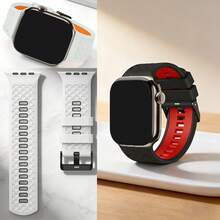 时尚双色设计运动表带，适用于 42mm、44mm、45mm、46mm 和 49mm 表盘。柔软舒适的硅胶表带，适用于 Series 11、10、9、Ultra、8、7、6、5、4、3、2、1 和 SE。男女皆宜。替换表带。节日礼物。 - 彩色 - 查看 13
