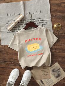 休闲必备女婴T恤，透气纯棉夏季上衣 - 杏色 - 查看 3
