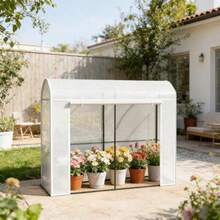 Medium-Sized Greenhouse, Herb Greenhouse, Plant Greenhouse, Outdoor Greenhouse - White - View 6