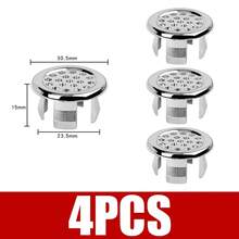 4 Pcs Plastic Bathroom Kitchen Sink Overflow Cover Replacement Insert Ring  Hole Round Drain Cap Sink Accessory XHTQ - 4PCS- Hollow Ring - View 8