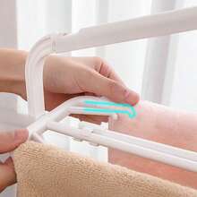 Móc treo quần áo gấp gọn, giá phơi đồ gia đình, chất liệu PP chống trượt, có thể treo khăn tắm, ga trải giường, chống gió và không bị rơi. - Móc treo quần áo dạng ống lồng màu trắng - Xem 5