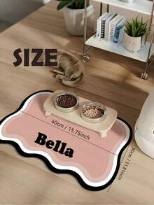 Customizable Quick-Drying Pet Feeding Mat, Printable Pet Name - Splash-Proof, Absorbent, Easy-Clean Design, Paw Print Pattern, Suitable For Cats And Dogs, Washable, Perfect Gift For Pet Owners. Pet Feeding Mat, Pet Food Mat, Fun Design - Multicolor - View 8