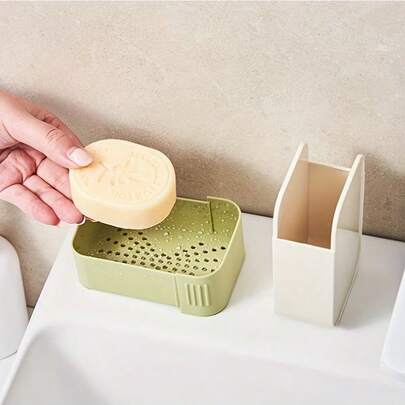 Khay đựng xà phòng du lịch di động có lớp thoát nước, lý tưởng cho du lịch, ký túc xá, phòng tắm, cắm trại và phòng tập thể dục.