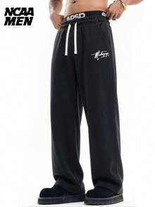 Quần áo đôi đồng bộ, quần nỉ ống rộng dáng suông unisex, quần thể thao thường ngày, quần đôi cho bạn trai, bạn gái, chồng, vợ, quà tặng kỷ niệm, mùa xuân, mùa hè, mùa thu. - màu đen - Xem 1