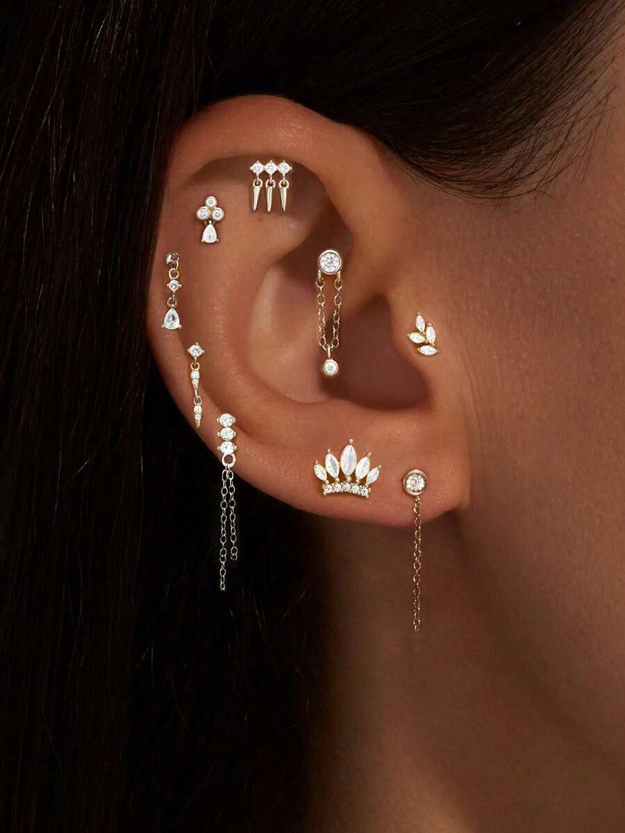 1pc 925 Sterling Silver Hypoallergenic Earring Stud With Hip Hop Element, Suitable For Women And Men, Best Gift For Girlfriend And Sister - Single - View 1