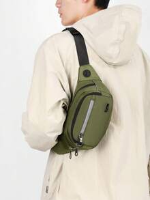 Men's Waterproof & Durable Crossbody Chest Bag, Multifunctional Casual Sports Shoulder Bag - Multicolor - View 4