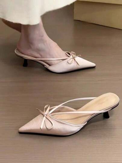 Retro pumps met dikke hak en spitse neus, Mary Jane pumps, nieuwe chique Franse stijl hoge hakken voor dames, perfect voor woon-werkverkeer.