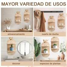 QICHEN 2 Repisas Flotantes de Pared EstantesFlotantes Modernos Minimalistas Repisas Flotantes 2 Piezas Estantes flotantes montados en la Pared Ideal para Sala de Estar Color de Madera 2 Capas - como en la imagen - Ver 5