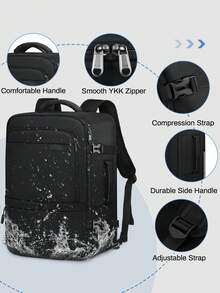 NEWHEY Travel Backpack For Men 40L Large Laptop Backpack 17.3 Inch Work Computer Backpack Water Resistant Carry On Backpack Luggage For Men Women Business College School Travel Weekender - Black - View 6