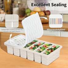 3-Pack Silicone Freezer Trays With Lid,2 Large 2-Cup(500ml)&4 Medium 1-Cup(125ml)&6 Small 1/2-Cup(75ml) Soup Freezer Container Molds,Ice Cube Tray For Meal Prep&Freezing Soup,Stews,Sauces - 星光 - 查看 5