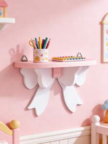 1 pieza Estantería de pared de madera, estantería flotante con gancho de arco para la habitación de los niños - Multicolor - Ver 1