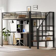 Kids Bed Frames, Headboards & Footboards - Black + Metal & Wood + 140cm*200cm-1 - View 12