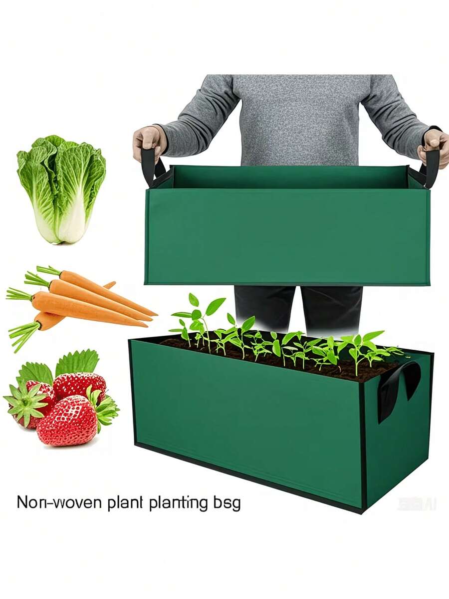 Large Capacity Multifunctional Foldable Planting Bags With Handles | Made Of Non-Woven Fabric, Suitable For Vegetables And Seedlings, Classic Rectangular Design, For Outdoor Use