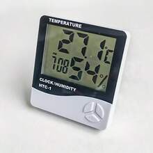 Multifunctional Electronic Thermometer And Hygrometer With Clock And Alarm, High/Low Temperature And Humidity Recording, Indoor Home Temperature Measurement, Practical Home Gift For Elders On Father's Day - 1 - View 7