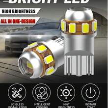 TOAUTO 2 bóng đèn LED T10 12V cho xe hơi, đèn xi nhan màu trắng, đèn định vị, đèn đỗ xe, đèn thành phố T10 168 194 2825 W5W 8SMD - T10 - Xem 2
