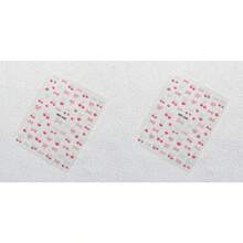 可爱樱桃蝴蝶结爱心美甲贴纸 - 3D亮面PVC美甲贴花，粉色蓝色蝴蝶结、樱桃、星星和爱心图案，适用于DIY美甲美足，甜美亮面美甲用品 - 彩色 - 查看 11